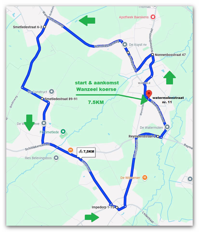 Parcours Wanzeel Koerse